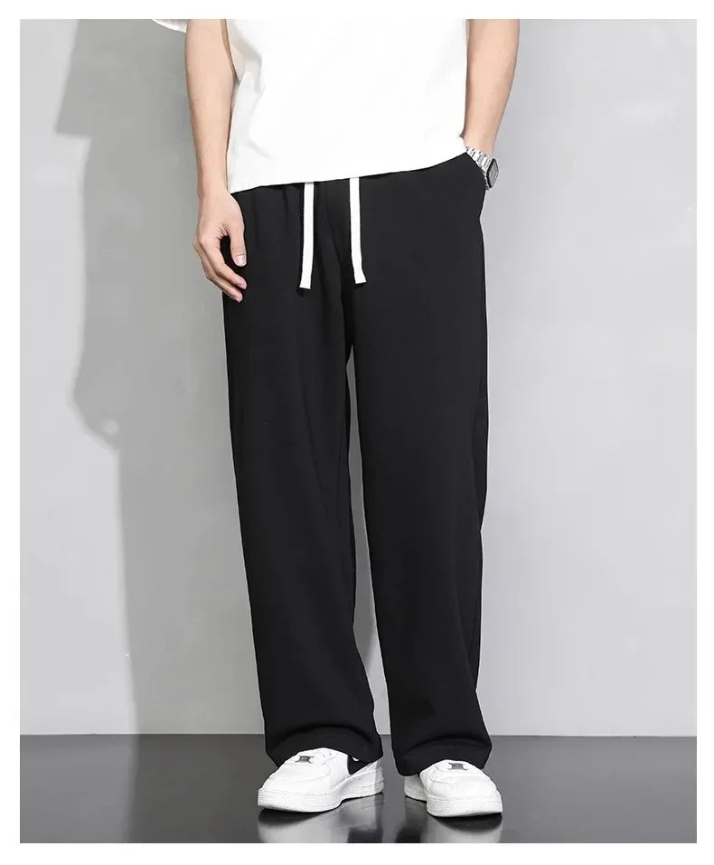 Black Loose-fit Straight-leg Sweatpants